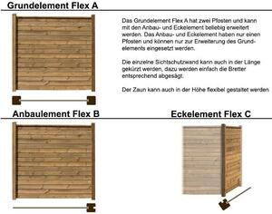 Sítový plot z borovicového dřeva KDI dřevěný plot Sítová stěna : Flex-C Model: Flex-C