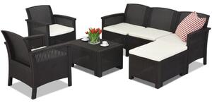 Sestava obývacího nábytku Technrattan Venezia Relax Corner 6 Bica hnědá