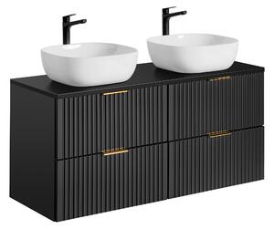 Comad Koupelnová skříňka s deskovými umyvadly set Adel Black 120 černá mat