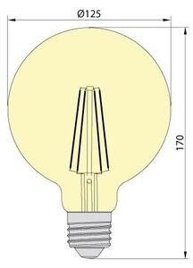 LED Žárovka LEDSTAR AMBER G125 E27/8W/230V 2200K