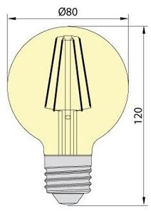 LED Žárovka LEDSTAR AMBER G80 E27/8W/230V 2200K