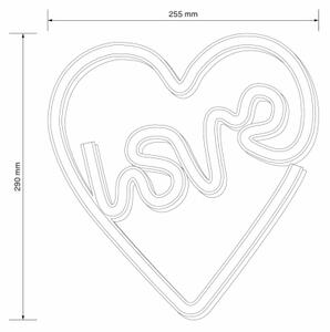 LED Neonová nástěnná dekorace LOVE LED/3W/3xAA USB růžová