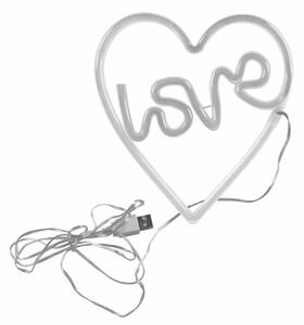 LED Neonová nástěnná dekorace LOVE LED/3W/3xAA USB růžová