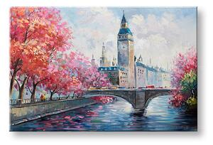 Malovaný obraz na stěnu MĚSTO 1 díl - 90x60 cm - 90×60 cm / Premium 4 cm