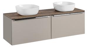 Comad Koupelnová skříňka s deskovými umyvadly set Santa Fe Taupe 160 šedohnědá/dub santa fe