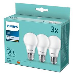 SADA 3x LED Žárovka Philips A60 E27/8W/230V 4000K