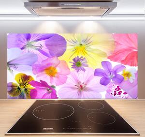 Skleněný panel do kuchyně Fialky pksh-161285503