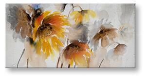 Malovaný obraz na stěnu KVĚTINY 1 díl 100x50 cm - 100×50 cm / Premium 4 cm