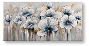 Malovaný obraz na stěnu KVĚTINY 1 díl 100x50 cm - 100×50 cm / Premium 4 cm