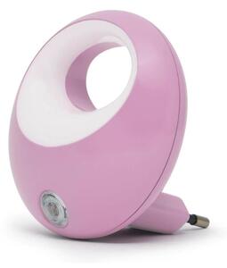 LED Orientační svítidlo se senzorem do zásuvky LED/1W/230V růžová