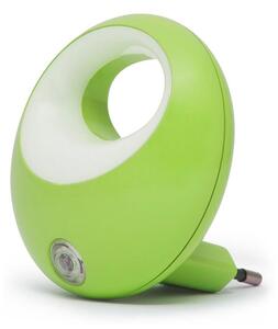 LED Orientační svítidlo se senzorem do zásuvky LED/1W/230V zelená