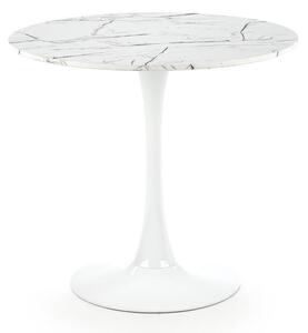 Jídelní stůl PACIS 80 cm dekor bílý mramor/bílá