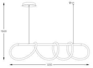 Zuma Line 20006PM-BK - LED Lustr na lanku BALBO LED/45W/230V 3000/4000/6000K