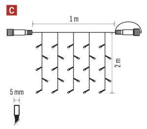 LED Venkovní řetěz 100xLED/1x2m IP44 teplá bílá