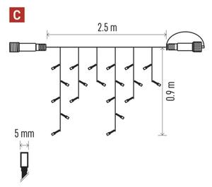 LED Venkovní řetěz 100xLED/2,5x0,9m IP44 studená bílá
