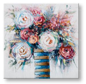 Malovaný obraz na stěnu KVĚTINY 1 díl - 70x70 cm - 70×70 cm / Premium 4 cm