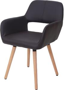 Jídelní židle HWC-A50 II, židle kuchyňská židle, retro design 50. let Imitace kůže, hnědá, světlé nohy