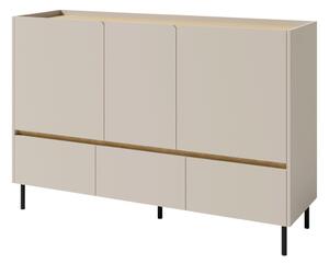 Komoda Cubonis CB07, Barva:: pískově béžová / pískově béžová + olejovaný dub 5903211472008