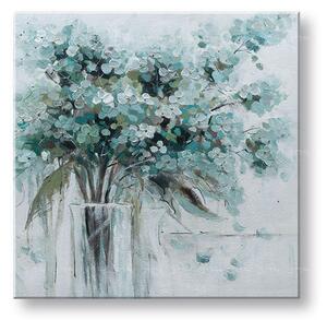 Malovaný obraz na stěnu KV��TINY VE VÁZE 1dílný 70x70 cm - 70×70 cm / Klasický 2 cm