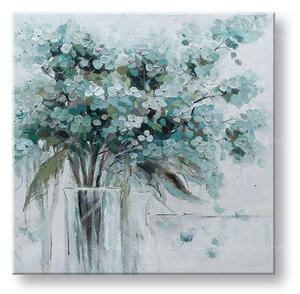 Malovaný obraz na stěnu KV��TINY VE VÁZE 1dílný 70x70 cm - 70×70 cm / Klasický 2 cm