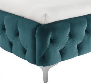 (3600) MODERN BAROCK sametová postel 180x200cm modrá