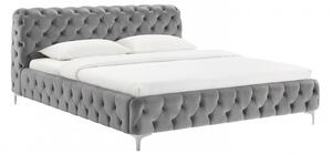 (3601) MODERN BAROCK sametová postel 180x200cm šedá