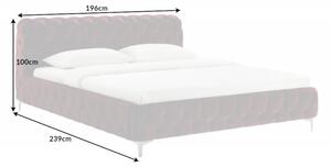 (3599) MODERN BAROCK sametová postel 180x200cm bordó