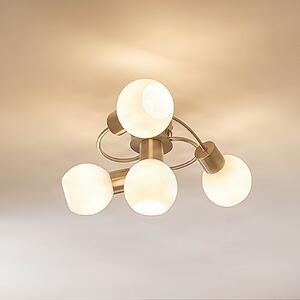 Stropní lampa Lindby, Ciala, stmívatelné, Metalická, Obývací pokoj, Sklo, Moderní
