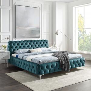 (3600) MODERN BAROCK sametová postel 180x200cm modrá
