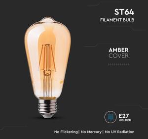 LED Žárovka FILAMENT ST64 E27/6W/230V 2200K