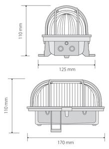 Venkovní stropní svítidlo OVAL 1xE27/60W/230V IP44 hnědá