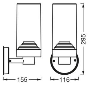 Ledvance - Venkovní nástěnné svítidlo AMBER 1xE27/20W/230V IP44