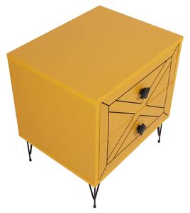 Noční stolek LUNA žlutá