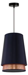 Duolla - Lustr na lanku BELL SHINY 1xE27/15W/230V pr. 25 cm modrá/měděná