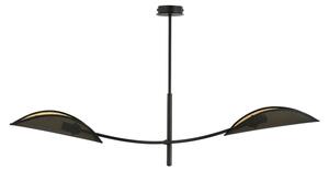 Lustr na tyči LOTUS 2xE14/10W/230V černá/zlatá