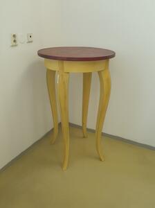 Sob nabytek | Kulatý krémový barový stůl masiv borovice Kolumbia 70x70 - LIKVIDACE VZORKU BGD-02154