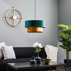Závěsná lampa Dorina, zelená/zlatá Ø 40 cm