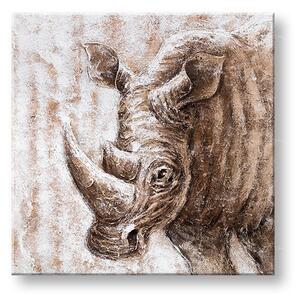 Malovaný obraz na stěnu NOSOROŽEC 1 díl - 70x70 cm - 70×70 cm / Premium 4 cm
