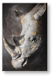 Malovaný obraz na stěnu NOSOROŽEC 1 díl - 80x120 cm - 80×120 cm / Klasický 2 cm