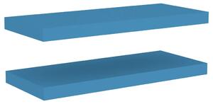 Plovoucí nástěnné police 2 ks modré 60 x 23,5 x 3,8 cm MDF