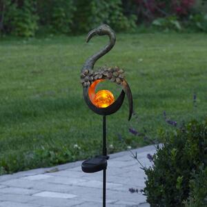 LED solární světlo Melilla Bird ve tvaru plameňáka
