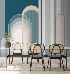 Fototapeta Modrobílý vzor ve stylu art deco, Designové fototapety na zeď, Populární fototapety, u73099 - Tapeko.co.cz