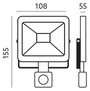 LED Venkovní reflektor se senzorem LED/10W/230V 6500K IP44
