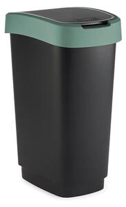Odpadkový koš SWING TWIST černá a krémově zelená 50 l