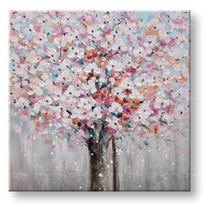 Malovaný obraz na stěnu STROM 1 díl 60x60 cm - 60×60 cm / Klasický 2 cm