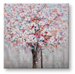 Malovaný obraz na stěnu STROM 1 díl 60x60 cm - 60×60 cm / Klasický 2 cm