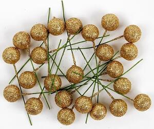 FANDY Cesmína dekorace 12 cm zlaté glitter