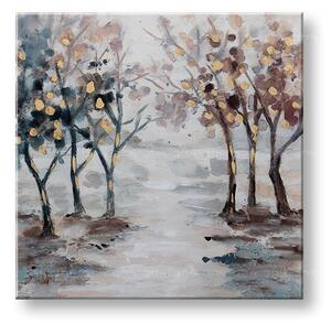 Malovaný obraz na stěnu STROMY 1 díl 60x60 cm - 60×60 cm / Klasický 2 cm