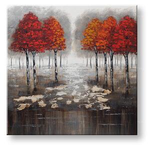 Malovaný obraz na stěnu STROMY 1 díl 70x70 cm - 70×70 cm / Premium 4 cm