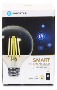 LED Stmívatelná žárovka FILAMENT G95 E27/6W/230V 2700-6500K Wi-Fi - Aigostar